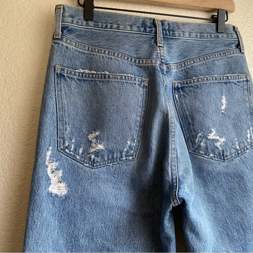 Agolde 90's Jean Mid Rise Light Wash Distressed - Picture 6 of 9